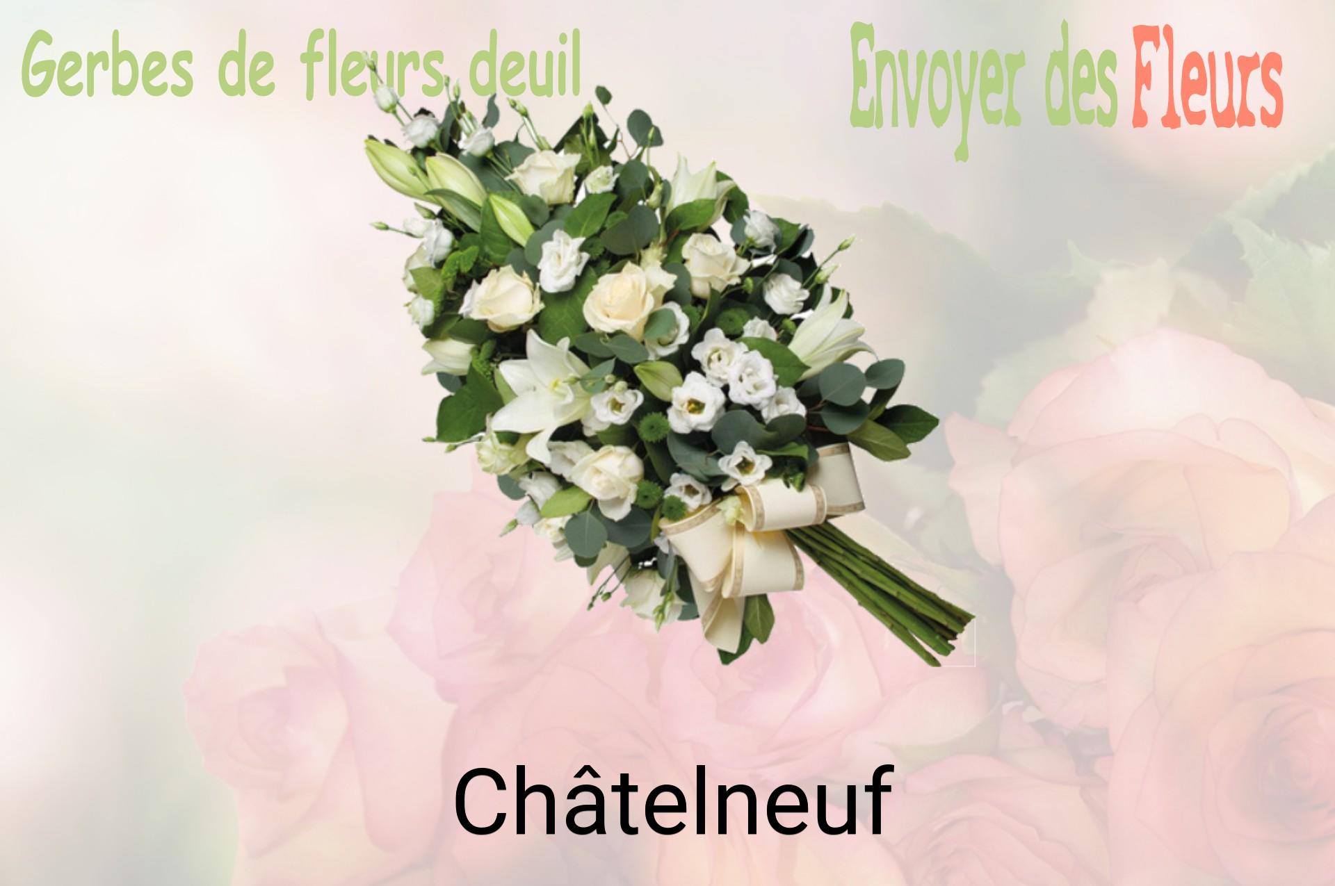 Gerbe de fleurs de deuil livrée à Châtelneuf